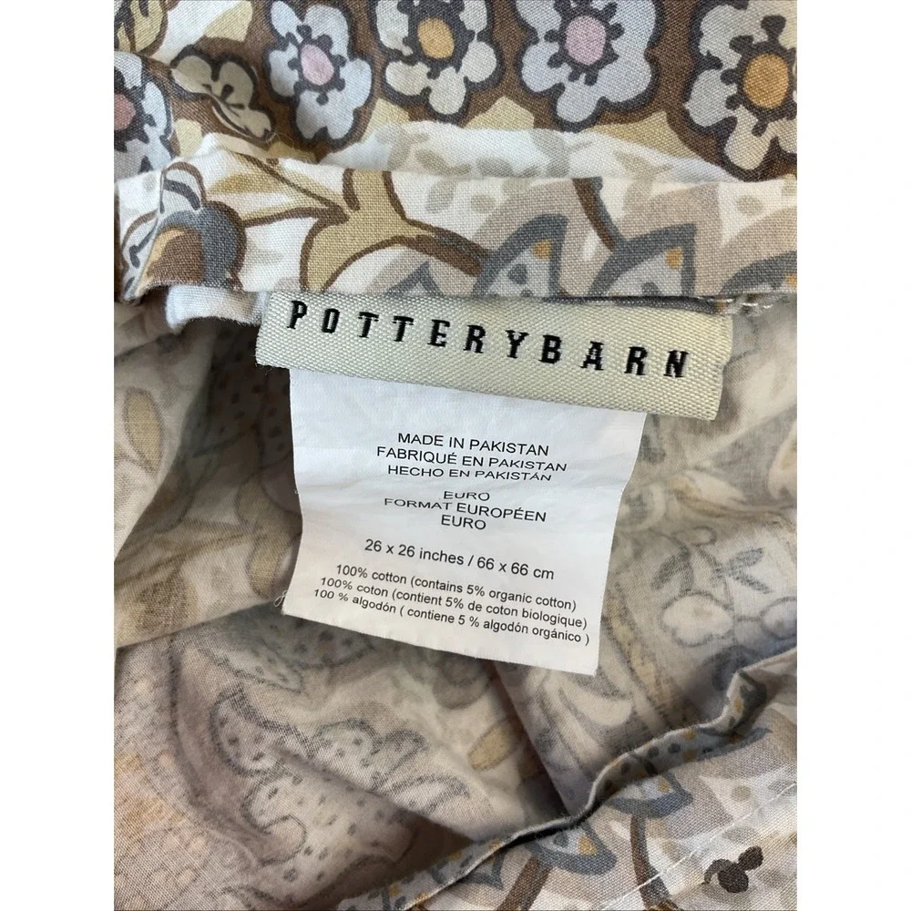 Pottery Barn Darcy Duvet Full Queen Blue Floral Medallion Paisley + 2 Euro Shams
